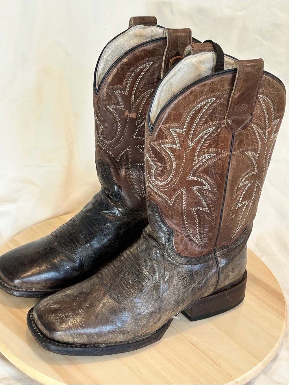 Roper Men’s Sidewinder 8250 Brown Leather Western Cowboy Boots US 7 D - Picture 2 of 11